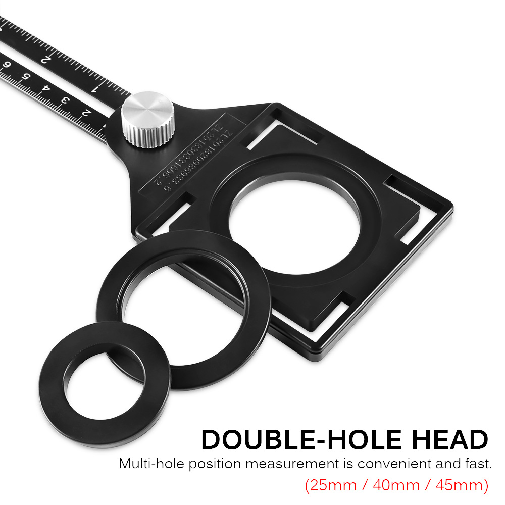 Regla plegable de doble cabezal con múltiples orificios, Localizador Universal ajustable, azulejos de vidrio de mampostería, herramienta de mano perforada fija