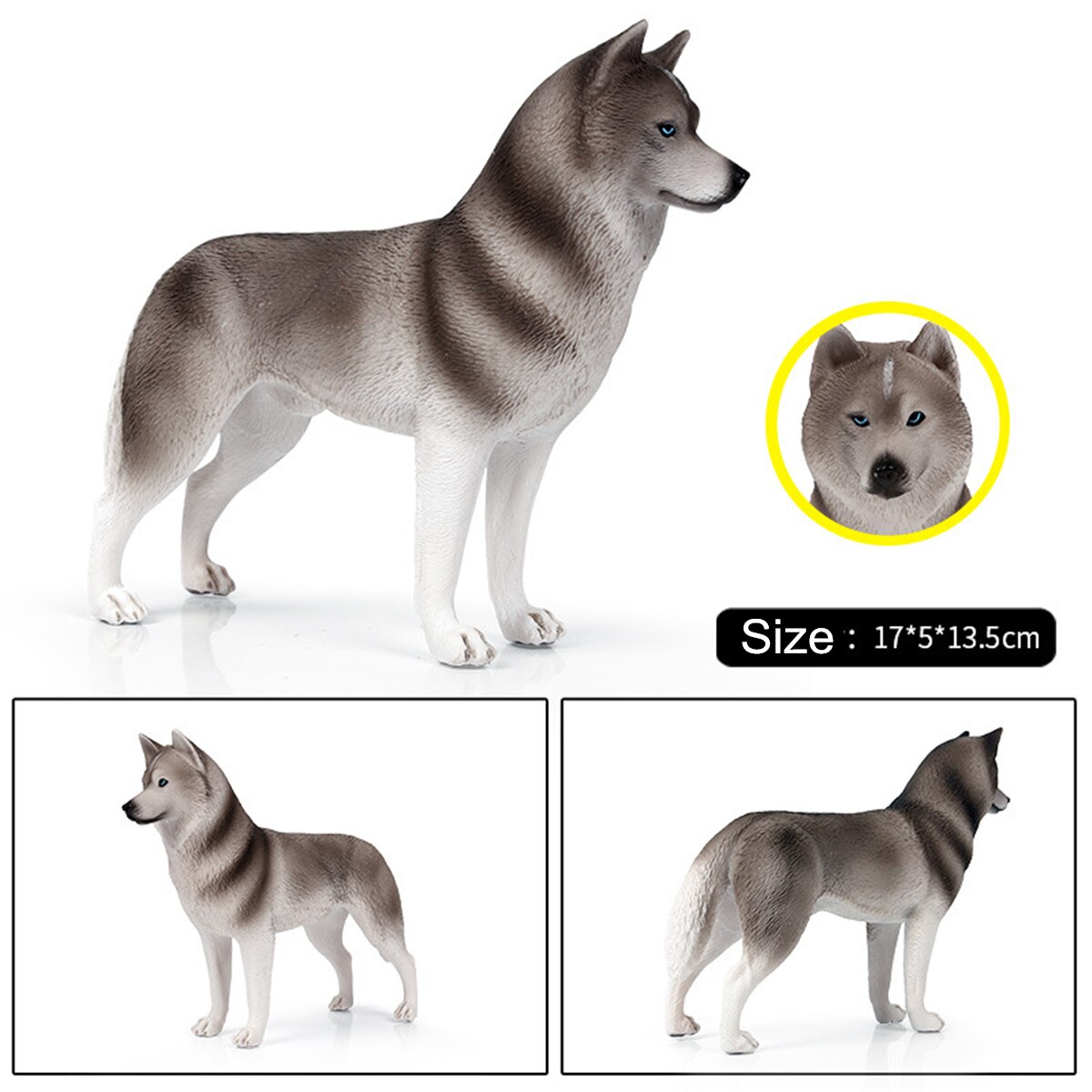 Huskie Siberische Husky Hond Pet Animal Figuur Model Speelgoed Collector Decor Educatief Speelgoed Decoratie Kid