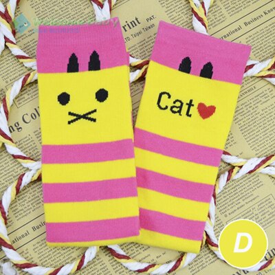 Karikatur Katze freundlicher Baumwolle Streifen Socken Schule Hohe Knie Socke für Mädchen Art Prinzessin Baby freundlicher Kleinkinder bein wärmer: Farbe D
