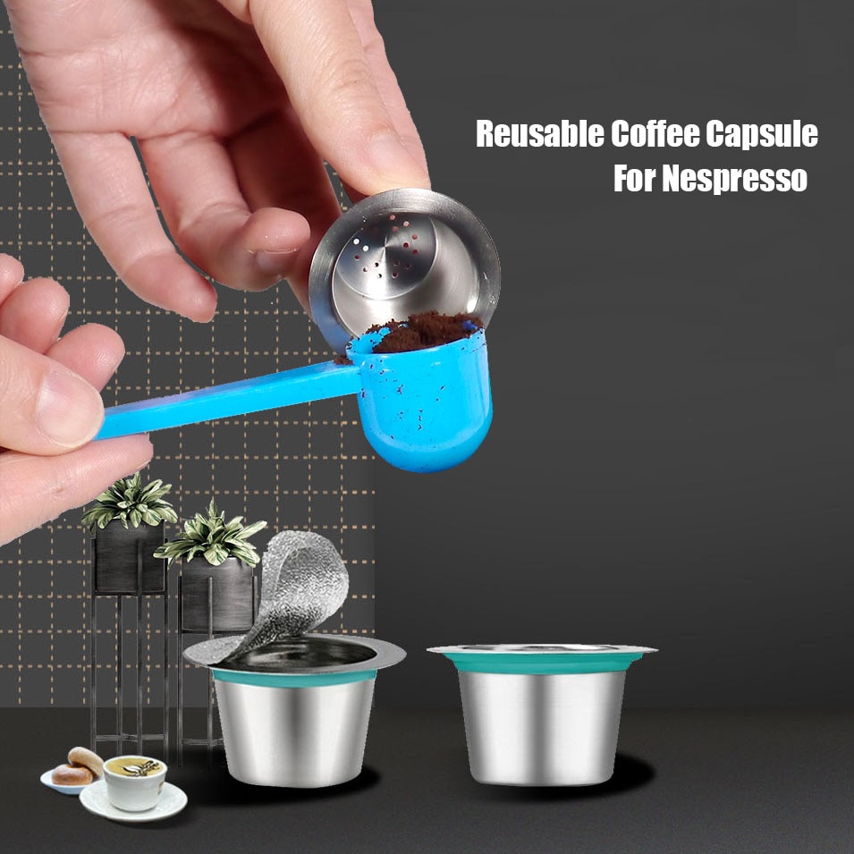 24PCS Nespresso Koffie Pods Rvs Hervulbare Capsulas Nesspreso Herbruikbare Koffiefilter Cup DIY Koffie Maker Gereedschap