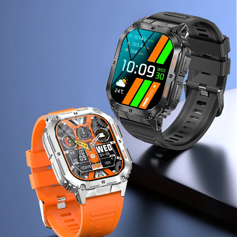 2025 Nuovo GEJIAN Intelligente 5.0 Chiamata Bluetooth Orologio da 1.96 pollici AMOLED Schermo Quadrato Monitoraggio della Frequenza Cardiaca del Sonno accorto guarda