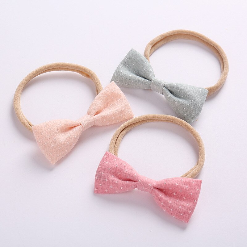 5 unids/lote, diademas para niñas pequeñas, verano primavera, recién nacido, bonitas diademas de nailon suave, diademas de algodón con lazo para bebés, accesorios para el cabello