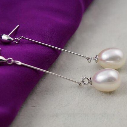 Zhboruin Natuurlijke Parel Oorbellen Voor Vrouwen 925 Sterling Zilveren Sieraden Water Parel Huwelijkscadeau