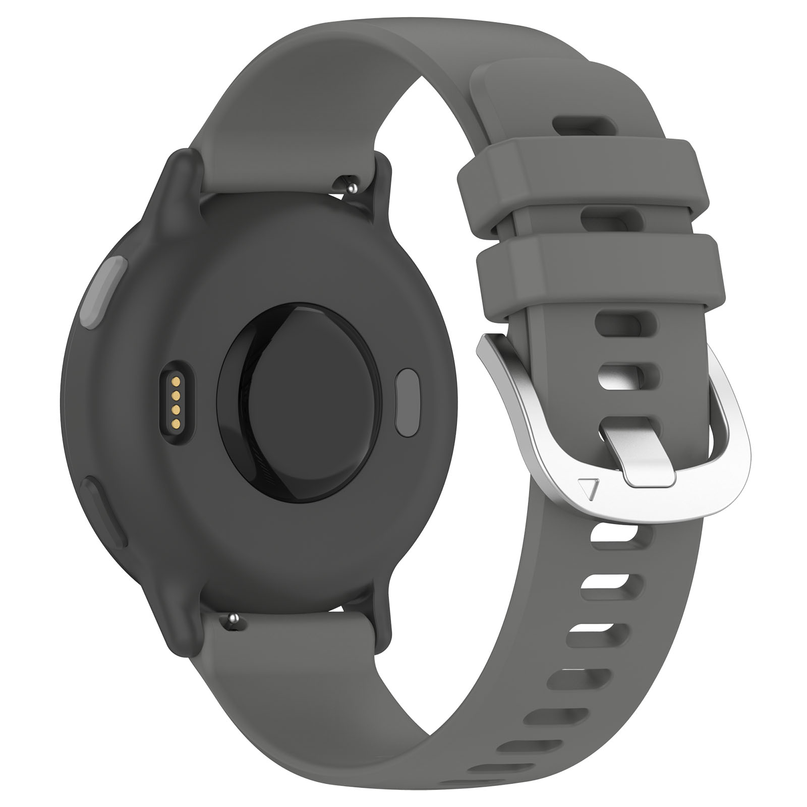 Correa de liberación rápida de 20mm y 22mm para Garmin Forerunner 165 Music 265 255 245 645 55/Vivoactive 5 4/Venu 3, correa de silicona de repuesto: Negro y gris / 12 mm