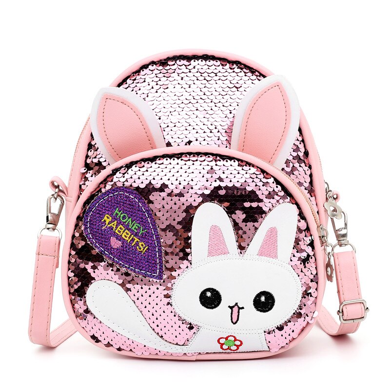 Novedad de , bandolera de dibujos animados de lentejuelas, mochila de para guardería, mochila para niños pequeños, mochila para nuevas tendencias: Rosa