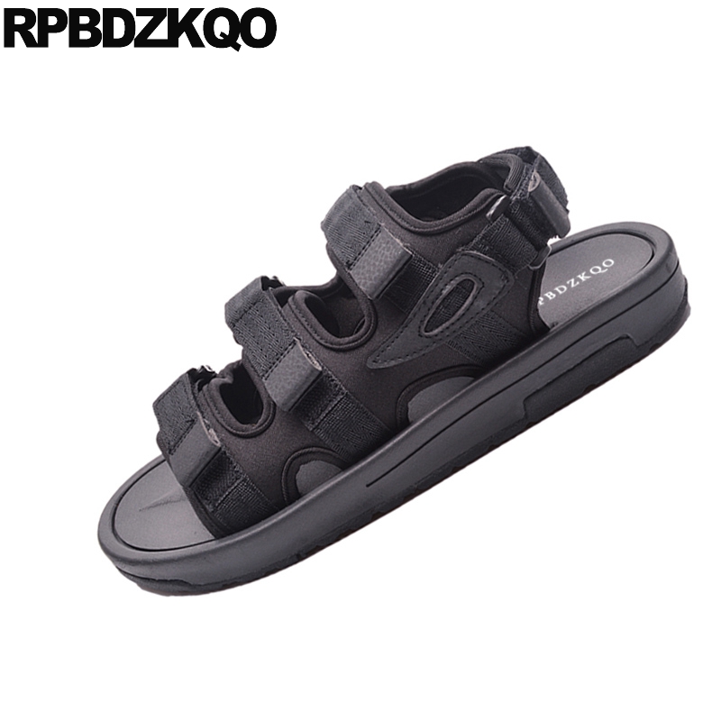Zapatillas deportivas negras bonitas romanas de malla, Zapatos de nativo , sandalias de gladiador de verano para hombre a la con Puntera abierta