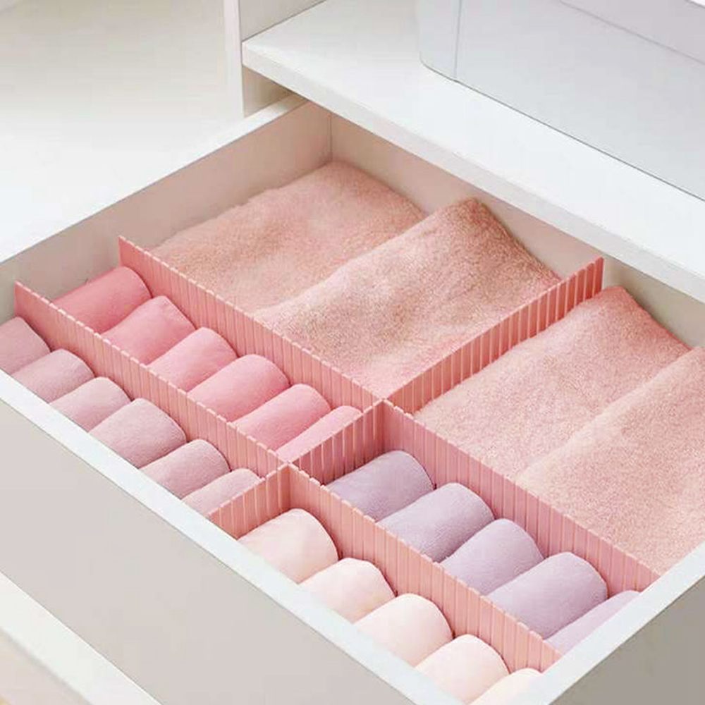 4Pcs Adjustable Plastic Drawer Divider Organizers Expandable Drawer Cabinet Drawer Separator Divider Grid Household 32x7cm
