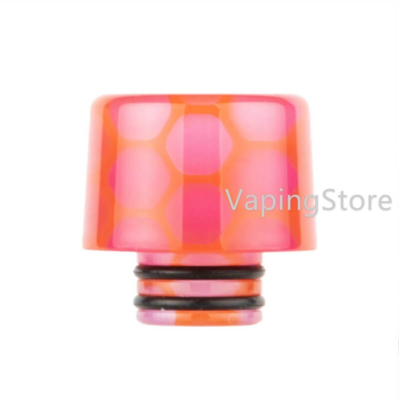 Wide Bore Recurve/V Shape Luminous Cobra Resin Epoxy 510 Drip Tip for Uwell Crown 5 V Sub Ohm Tank/Innokin AJAX/OFRF Gear RTA: V Shape Pink