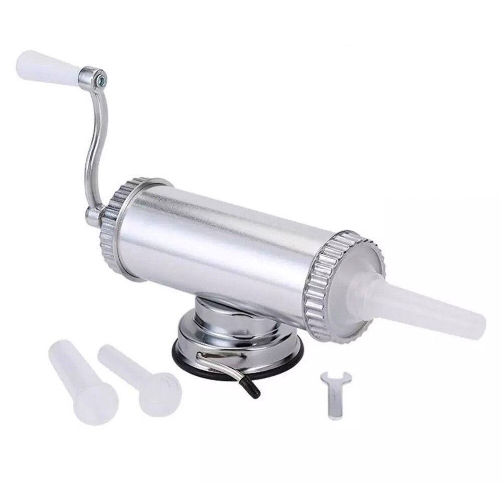 2 lbs pølsestopper med sugebund hjemmelavet pølsefyld pølsesprøjte manuel pølsemaskine i aluminium