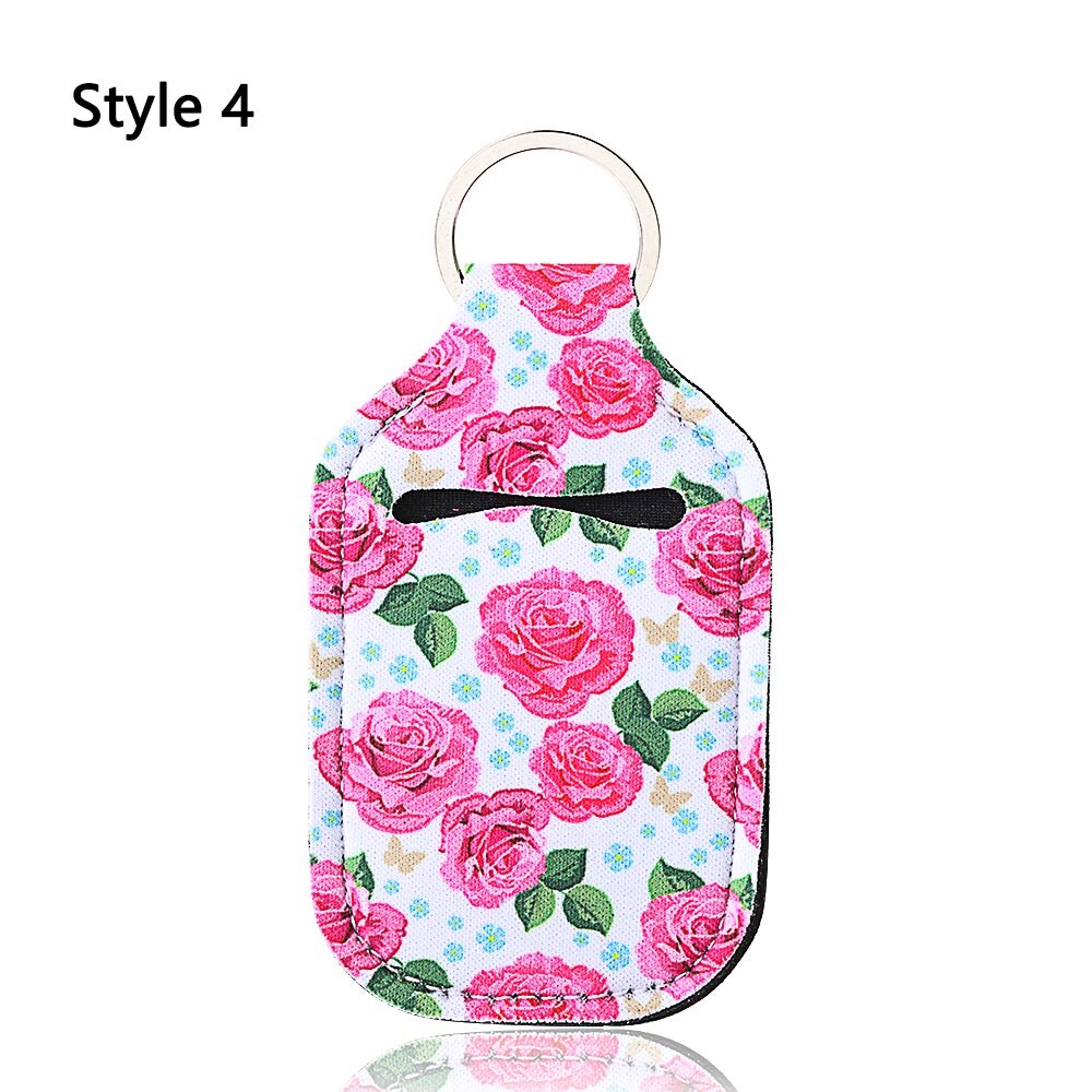 Empty Travel Bottle Keychain Holder Refillable Containers Reusable Bottles with Keychain Carriers 30 ml Flip Cap Bottle Cover: style 4