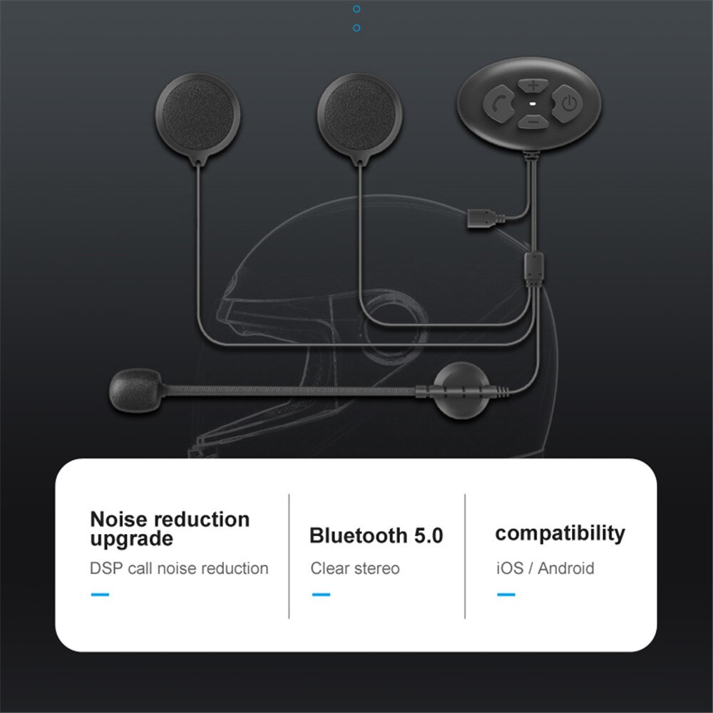 Intercomunicador con Bluetooth 1000 para casco de motocicleta, auriculares inalámbricos con Motor para 2 conductores, interfono estéreo MP3, manos libres, 5,0 m