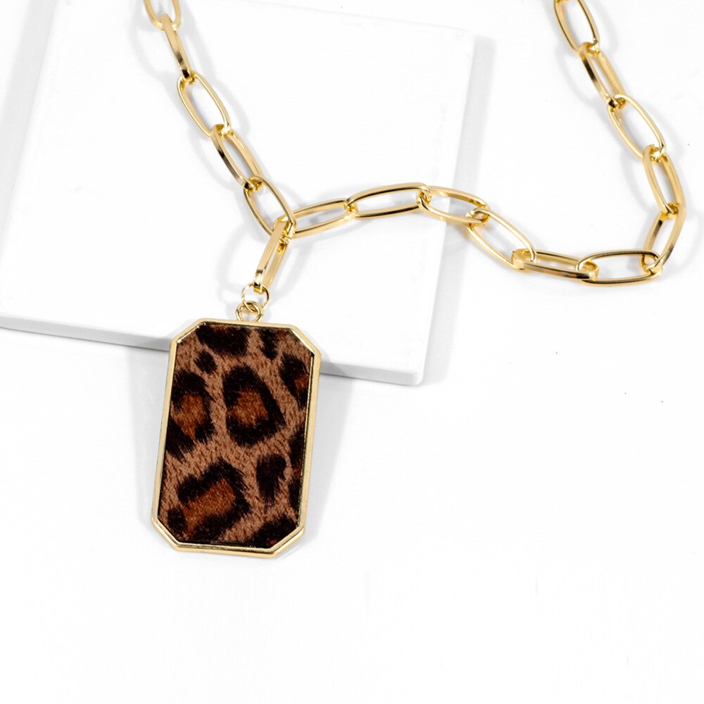 Las mujeres popular collar de leopardo de colgante único simple personalidad Cadena de joyería