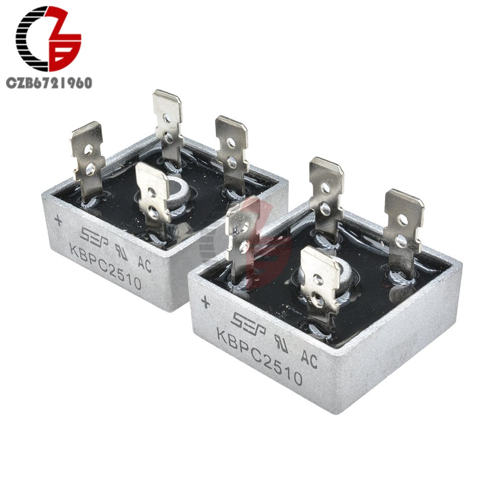 Conmutador KBPC1010 KBPC1510 KBPC2510 KBPC3510 KBPC3510W KBPC5010 Power Puente rectificador de diodo 15A 25A 35A 50A 1000V KBPC: KBPC2510 25A 1000V