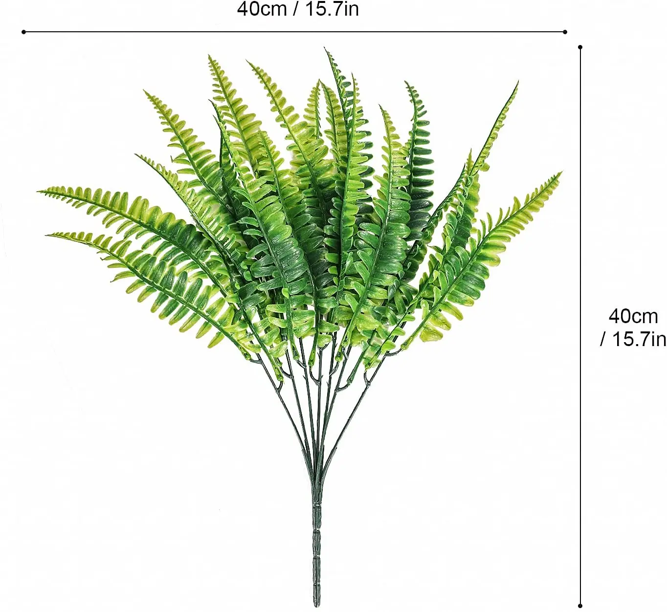 8 Bündel Boston Fern Künstliche Pflanzen Büsche Künstliche Sträucher Grün Kunststoff Outdoor UV Gartenbeständige Pflanzen Farne