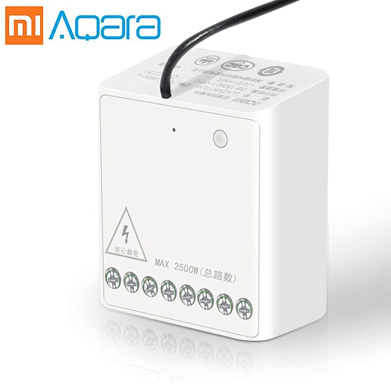 Aqara Module de relais sans fil contrôle bidirectionnel Double 2 canaux commutateur contrôleur lumière intelligente pour mi Home original xiaomi