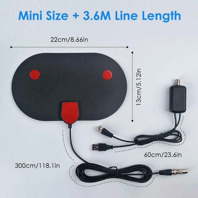 4K 25DB High Gain Hd Tv Dtv Box Digitale Tv Antenne 980 Miles Booster Actieve Indoor Antenne Hd Flat