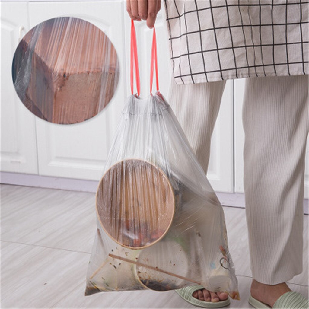 Household Disposable Large Thickened Portable Garbage Drawstring Garbage Plastic Disposable Trash Bags Storage bag #50