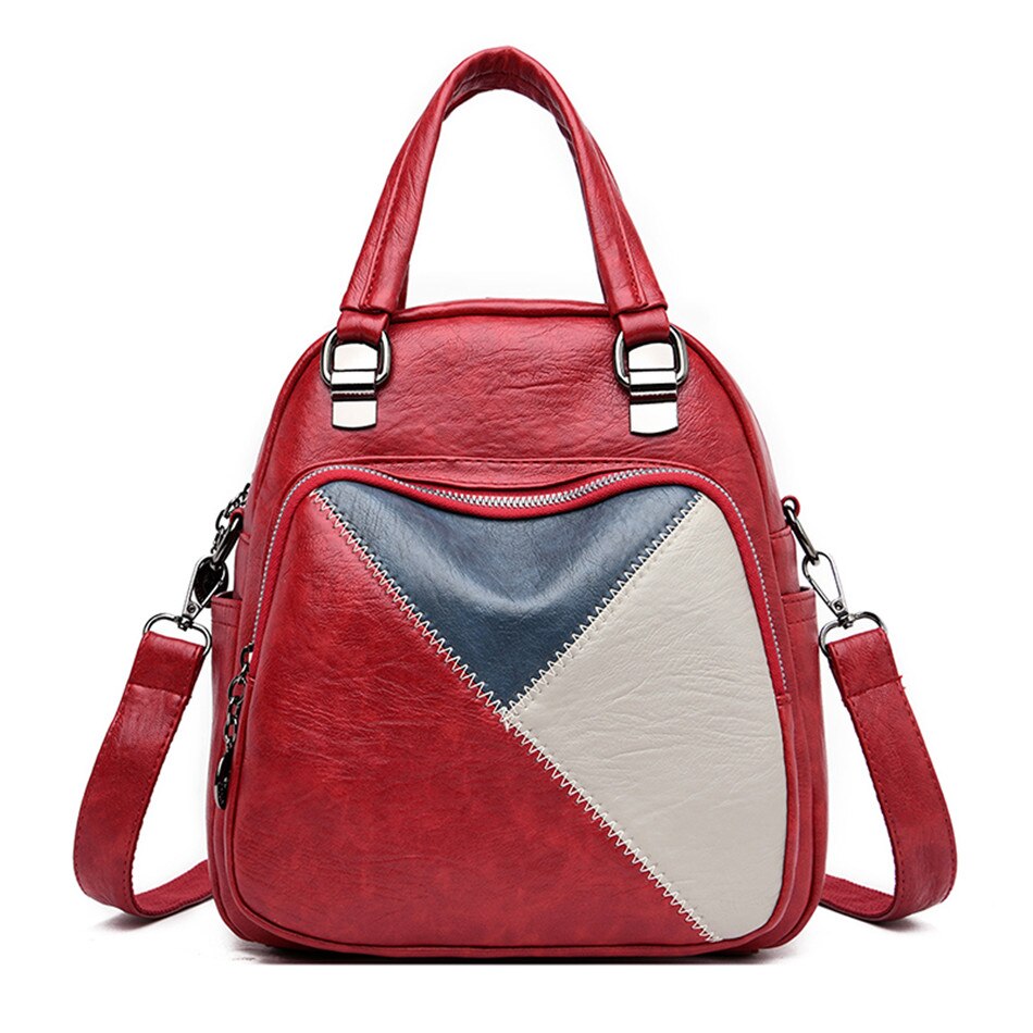 Multifunctionele damestas luxe handtassen splice dames schoudertassen crossbody tas voor dames handtas bolsas: Bordeauxrood