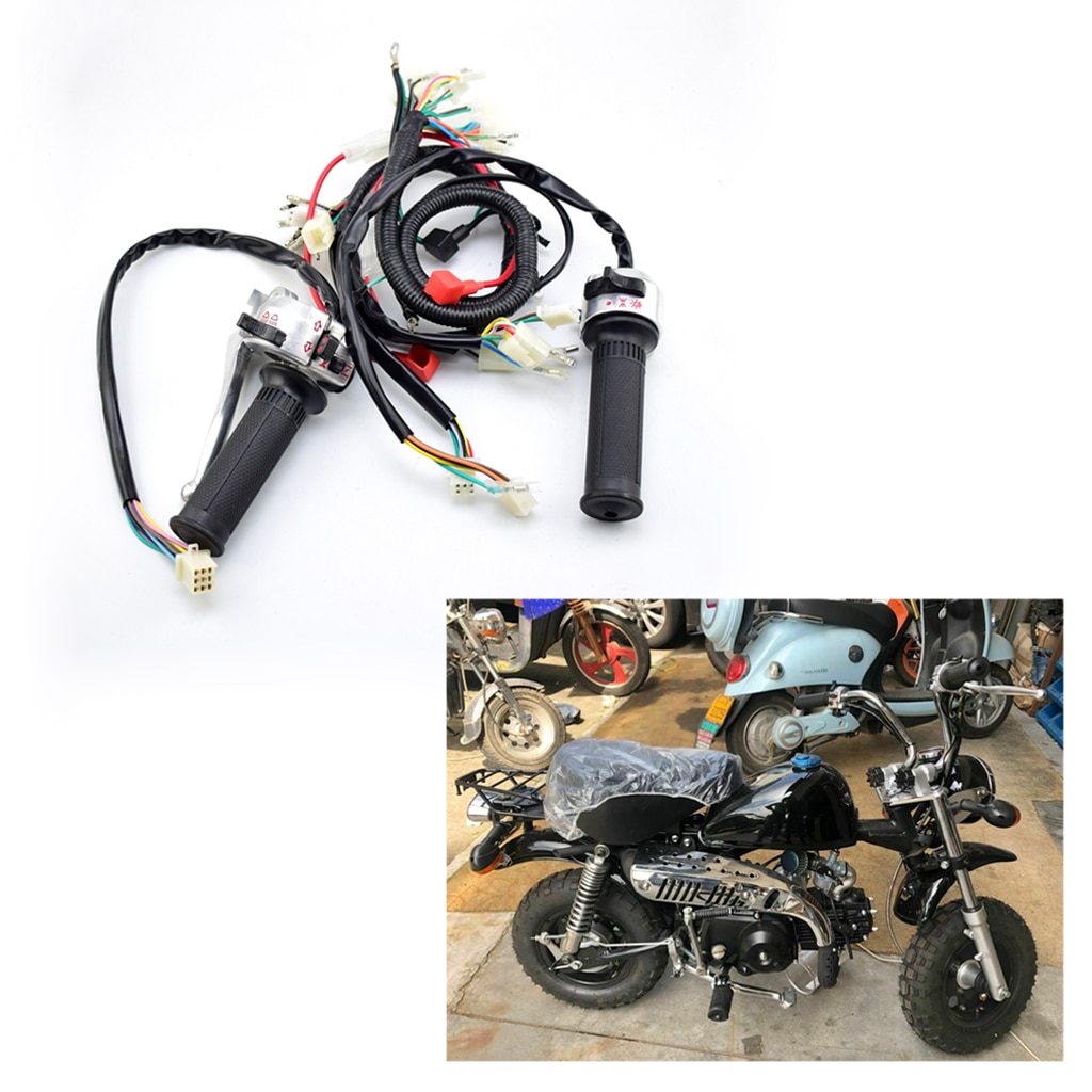 COMPLETE WIRING HARNESS ASSEMBLY & CONTROL SWITCH & Turn handle Grip FOR HONDA Z50 GORILLA MONKEY
