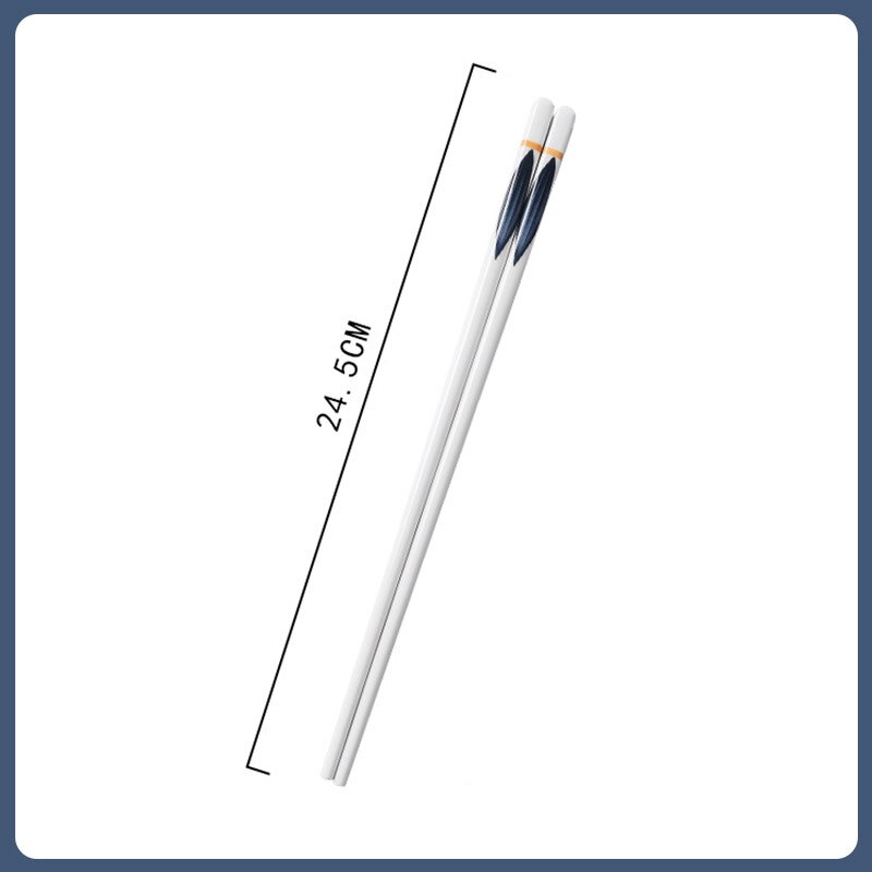 1 paio di bacchette in ceramica stile giapponese blu e bianco bacchette per Sushi lunghe in porcellana di osso: B 1Pair