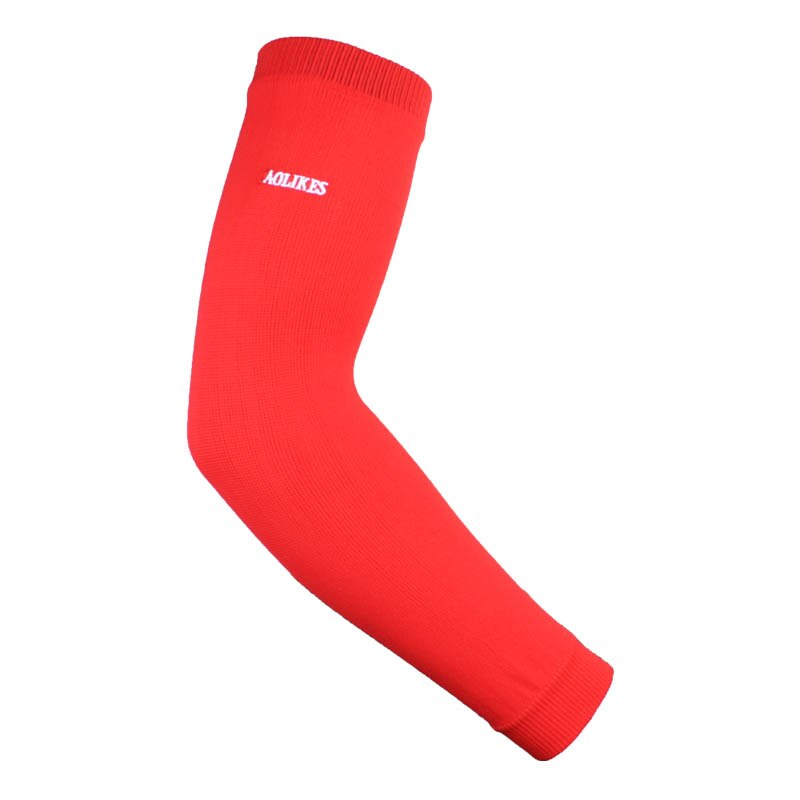 AOLIKES-Calentadores de brazo elásticos para baloncesto, manguitos de voleibol, transpirables, coderas de ciclismo, soporte de compresión, 1 unidad: Red