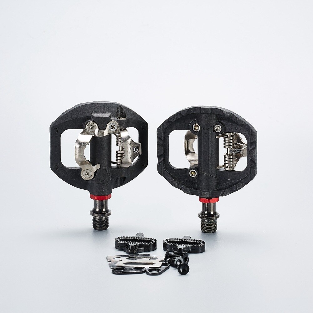 Pédale de vélo vtt autobloquante SPD pédales double plate-forme adaptateur convertir avec taquet pour SHIMANO SPD LOOK système KEO: Default Title