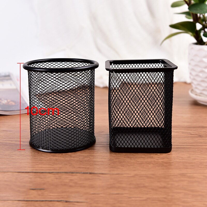 Pencil Holder Office Desk Metal Mesh Square Pen Pot Cup Case Container Organiser Durable Pencil Case: 1