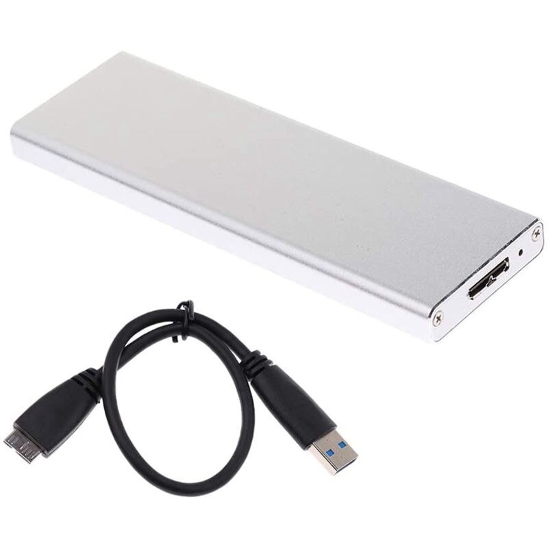 SSD to USB3.0 Hard Disk Enclosure External Case 6+12 Pin for Apple Air A1370 A1369: Silver