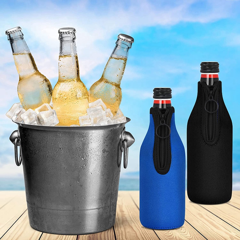 Beer Bottle Cooler Sleeves With Zipper For Party,Beer Holder Collapsible Insulated Bottle Cover For 330Ml Bottles