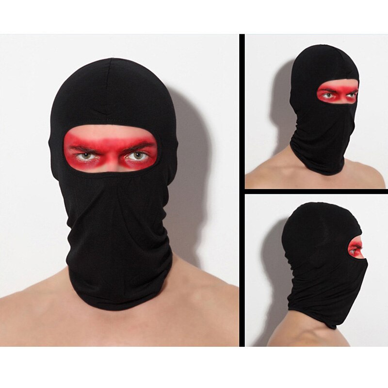 1 stk lycra motorcykel fuld ansigtsmaske mænd kvinder wargame cykling ski snowboard vindhætte vinter varm hals sort cykel udendørs sport