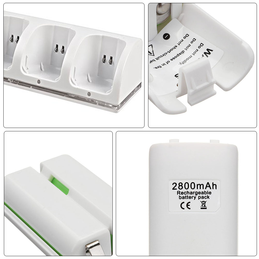 1 Set 4 Slots Adapter for Rechargeable Batteries White