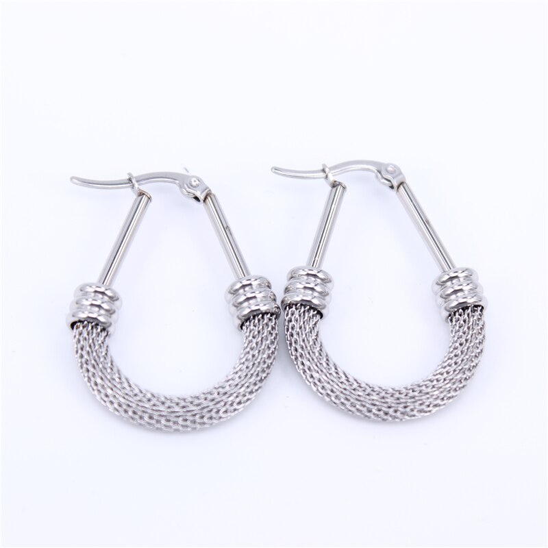 MGUB rond boucle d'oreille cerceau couleur or élément boucles d'oreilles de mariage pour les femmes LHEH13: silver color 35mm