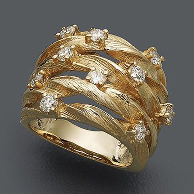 Caoshi lindos e elegantes anéis de festa de casamento com zircônia multicamadas, acessórios de dedo da moda de luxo feminino, joias delicadas