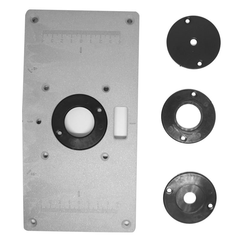 Router Table Plate Insert Plate w/ 4 Rings For Woodworking workbench universal flip board workbench 235x120x 8mm