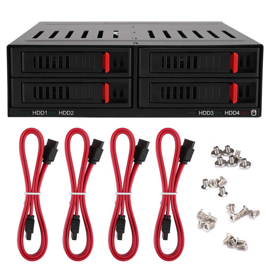 2.5 Inch SATA Built-in 4-Bay Optical Drive Hard Disk Box Desktop HDD Enclosure Internal HDD SSD Case Box for Desktop PC Com