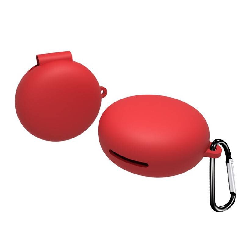 Funda de silicona para auriculares OPPO Enco W13, funda protectora de silicona blanda con hebilla antipérdida: 7 Red