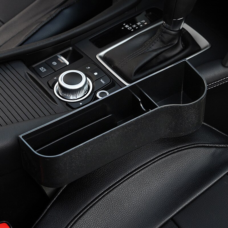 Caja de almacenamiento de cuero PU para hueco de asiento de coche, organizador de bolsillo multifuncional, soporte para botella de teléfono, accesorios para coche: Plastic-Right