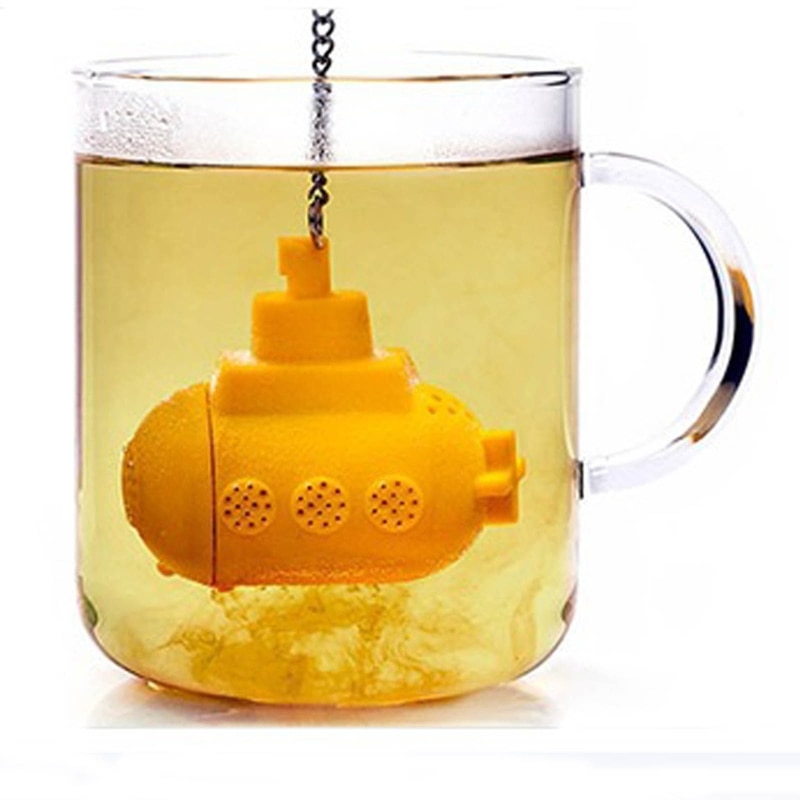 Q1JB Submarine-Shape Tea Infuser Strainer Silicone Tea Bag Leaf Filter Diffuser Teaware Teapot Accessory Kitchen Gadget