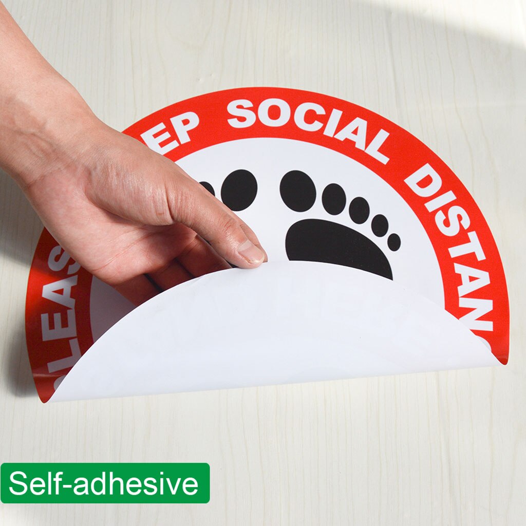 5 Pack Social Distancing Floor Decals Safety Floor Sign Marker 6 Foot Distance