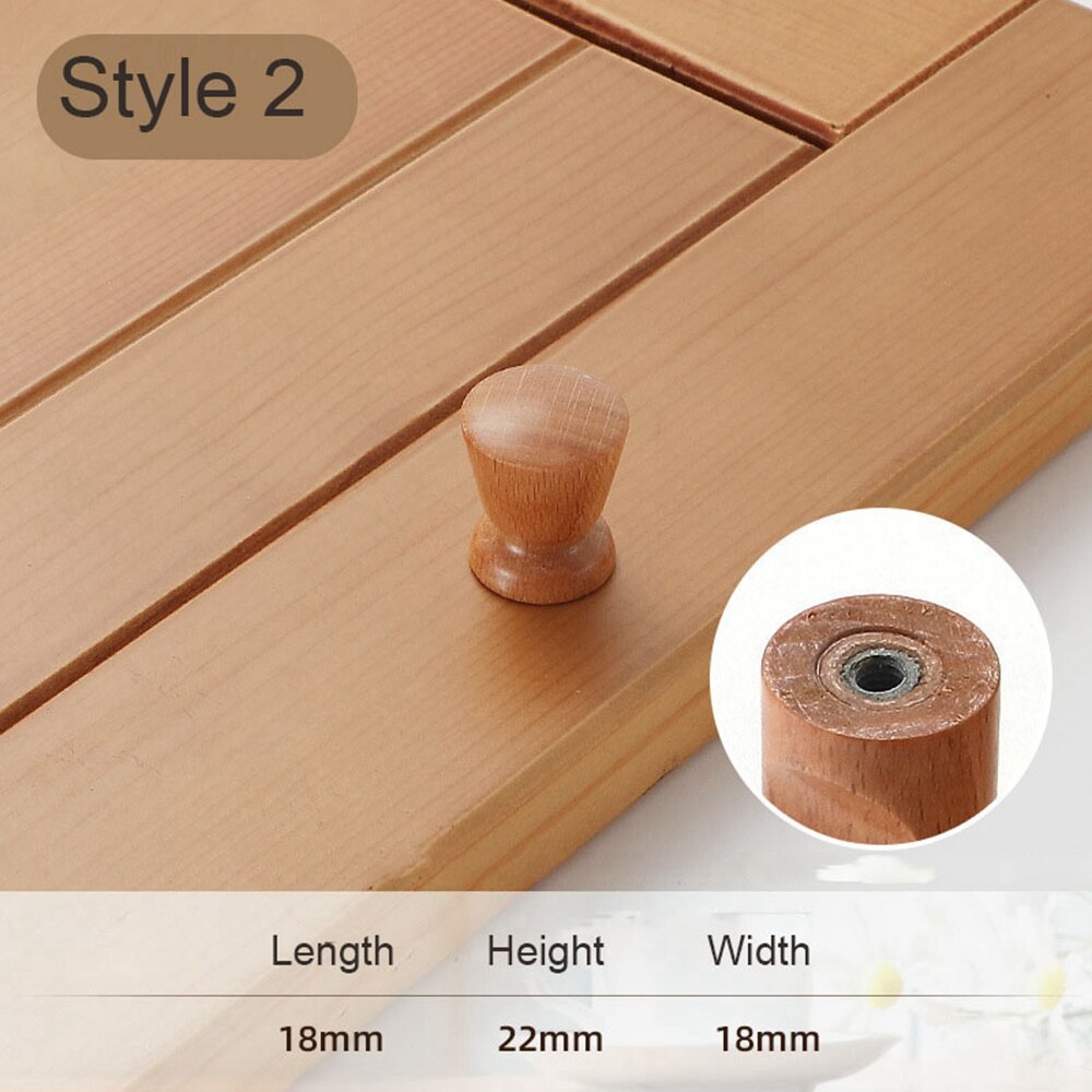 Wood Solid Wooden Cabinet Knob Kitchen Cabinet Furniture Handle Knob Door Drawer Wood Pull Handle Knobs Hardware