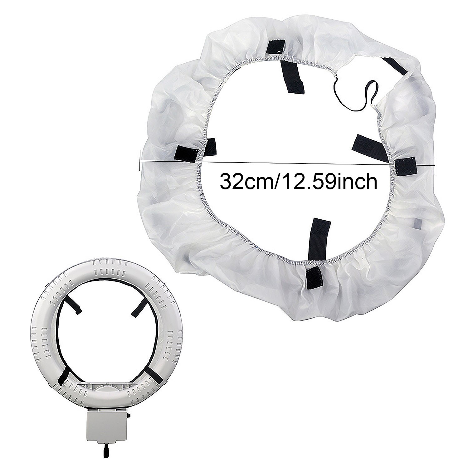 Gosear 4Pcs Opvouwbare Softbox Diffuser Doek Kit Voor 12Inch Ring Licht Ringlicht Schoonheid Portret Vullen Licht Product Fotografie