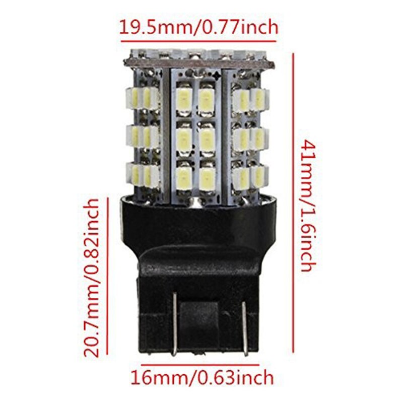 2Pcs T20 Led Auto Remlichten W21W 7440 1206 64SMD Led Wit 7440 3156 3157 Auto Reserve Backup Licht lamp 12V