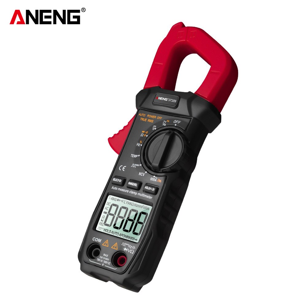 LCD Display Multimeter ST209 Digitale Multimeter Stroomtang 6000 Tellingen RMS Amp DC/AC Stroomtang Tester Meter Voltmeter: Rood