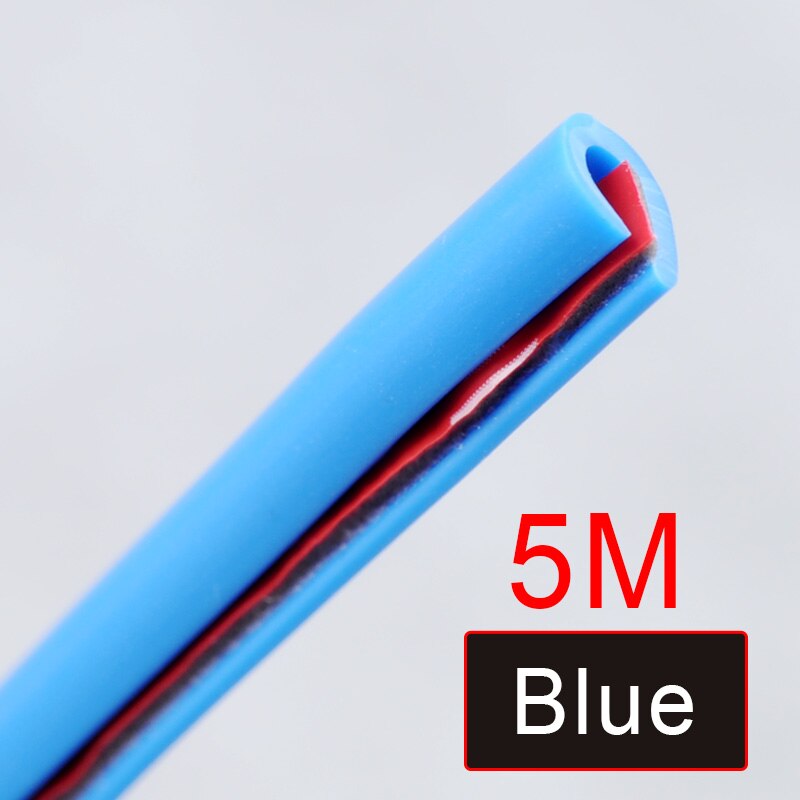 Wonderlife 1/5m bildørs kant gummi beskyttelseslister sidedøre lister side antislid beskyttelse bildør fra bunden diy: 5m- blå