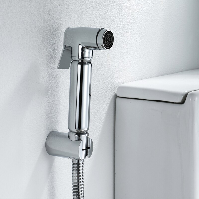 Toilet Bidet Sprayer Faucet Bathroom Hand-Held Brass 1.5M Hose Water Tank Hook Holder
