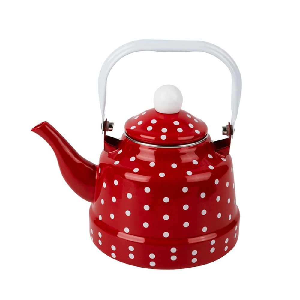Waterkoker Emaille Emaille Theeketel Europese Stijl 2.5L Theepot Geen Fluiten Comfortabel Handvat Waterkan Restaurant: Licht Groen / 1000-1500ml