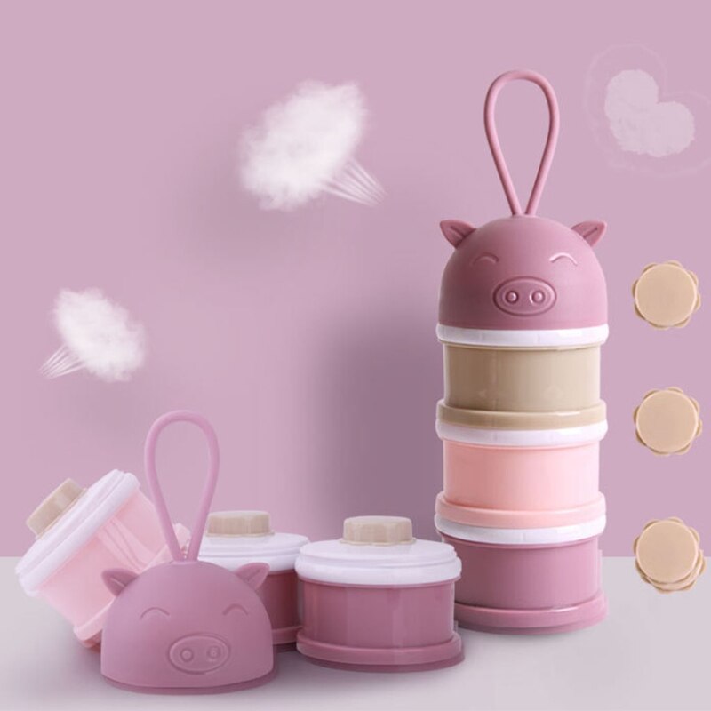 Baby Formula Dispenser Non-Spill Portable Stackable 3 Layers Milk Powder Container Box Snack Twist-Lock Storage Case