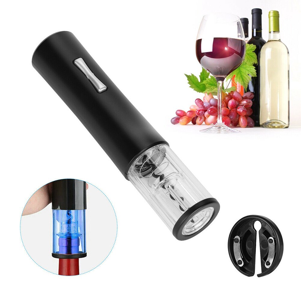 Electric Automatic Wine Bottle Opener with Foil Cutter Corkscrew Black/Red NDS