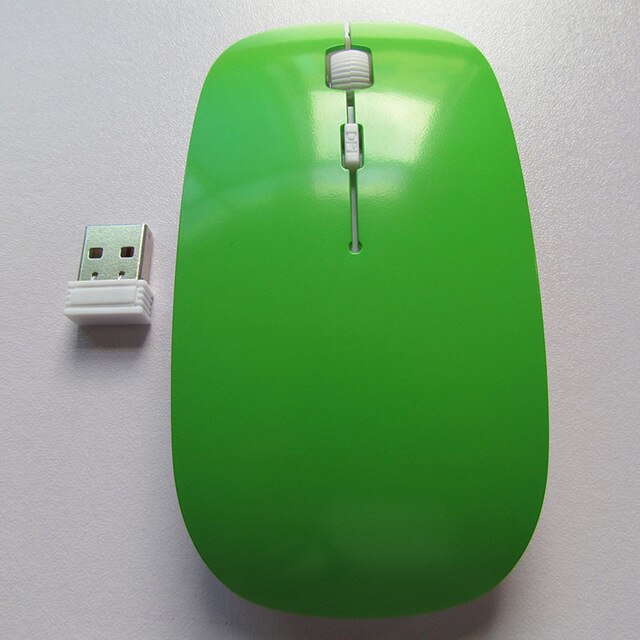 WINS XP/7/8/10 USB Silent Wireless mouse 1600 DPI Computer Mouse 2.4G Receiver Mouse For PC Laptop Desktop: Sound Green