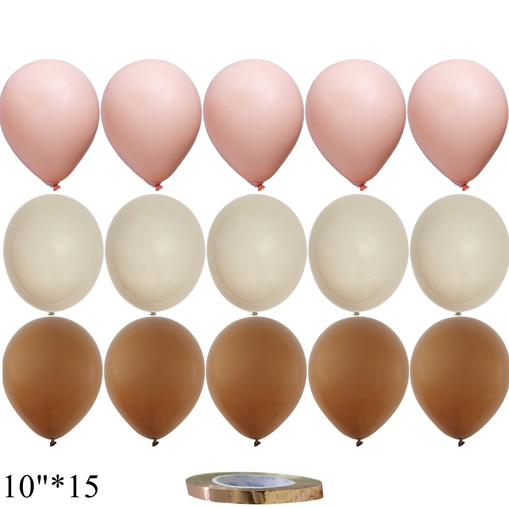 15/20PCS 10inch Balloons Vintage Retro Khaki Caramel Balloon Set for Wedding Anniversary Birthday Party Decoration DIY Supplies: Burgundy